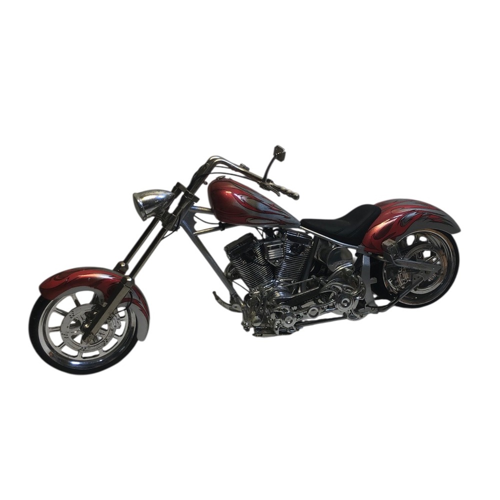 Orange County Choppers Die-Cast Motorcycle Model OCC No Box Silver And Red 1:10
